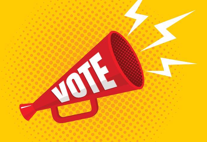 Graphic reads "vote"